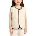 thumbnail image 4 of Cowsor Toddler Girls Boys Fleece Vest Kids V-Neck Vest Jacket Lightweight Sleevless Fall Winter Warm Outerwear, 4 of 7