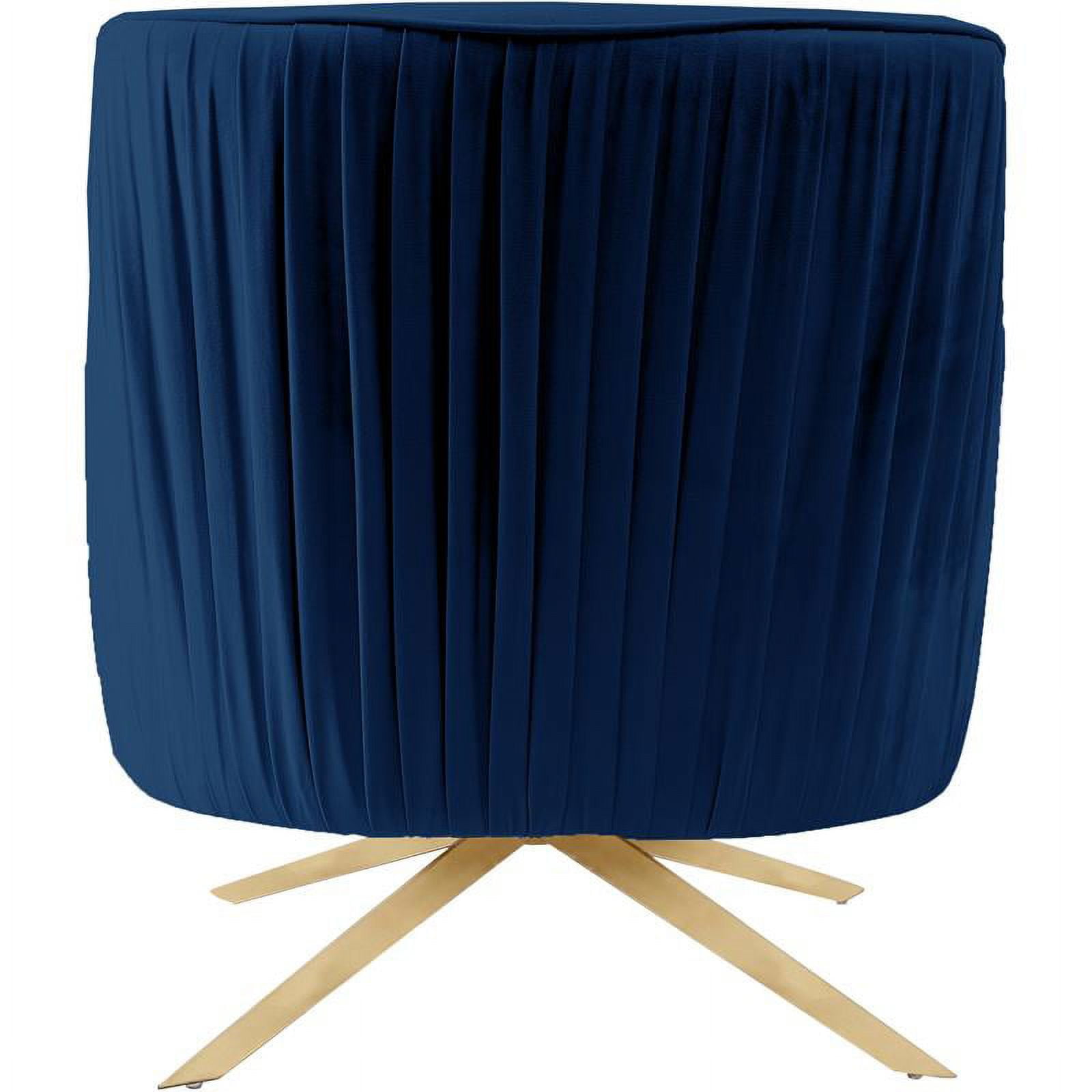 Meridian Furniture Paloma 17.5"H Velvet Accent Chair in Navy and Gold