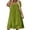 Green, variant on Women's Effortless Everyday Casual Dress – Loose Fit Short Sleeve Solid Color Layered Neck Midi Dress with Ruffle Detail, Knee-Length for Summer, for Beach, Travel & Vacation Outfits