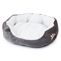 XIBUFE Cat Bed,Plush Lamb Fleece Dog Bed,Warm & Cute Small Dog Bed,Grey