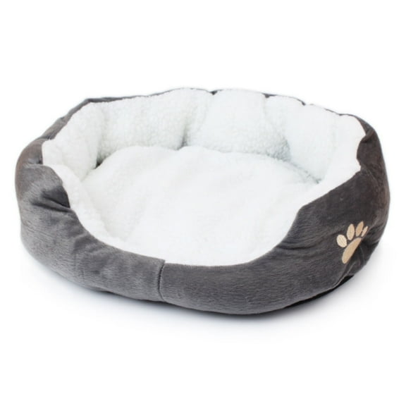 XIBUFE Cat Bed,Plush Lamb Fleece Dog Bed,Warm & Cute Small Dog Bed,Grey