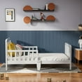 thumbnail image 4 of Fizzy Baby Classic Toddler Bed with Rails Wooden Beds for Kids, White, 4 of 10