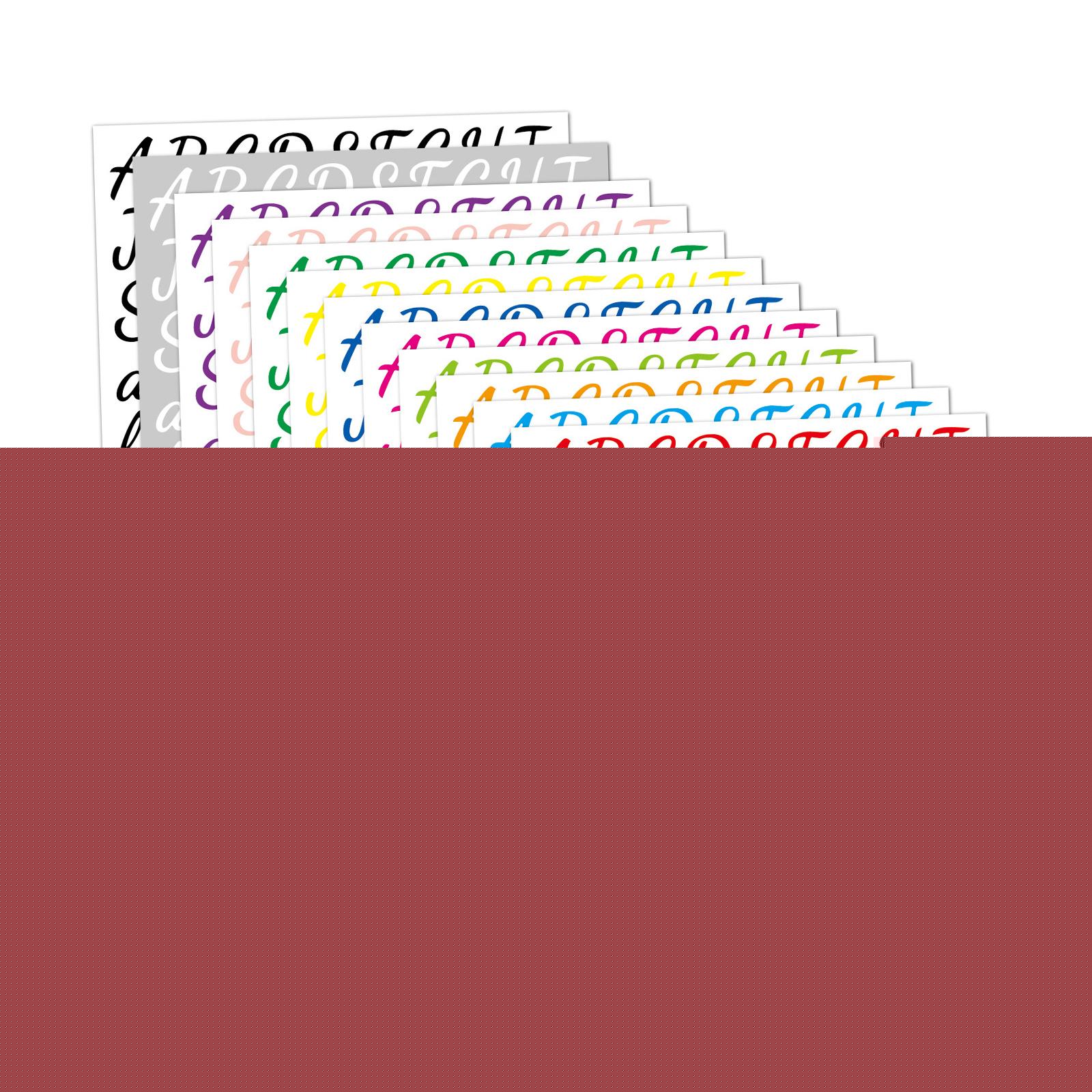 thumbnail image 5 of 12 hojas de pegatinas de letras y números con el alfabeto. Multifuncionales para el hogar, negocios, manualidades, arte y direcciones., 5 of 9