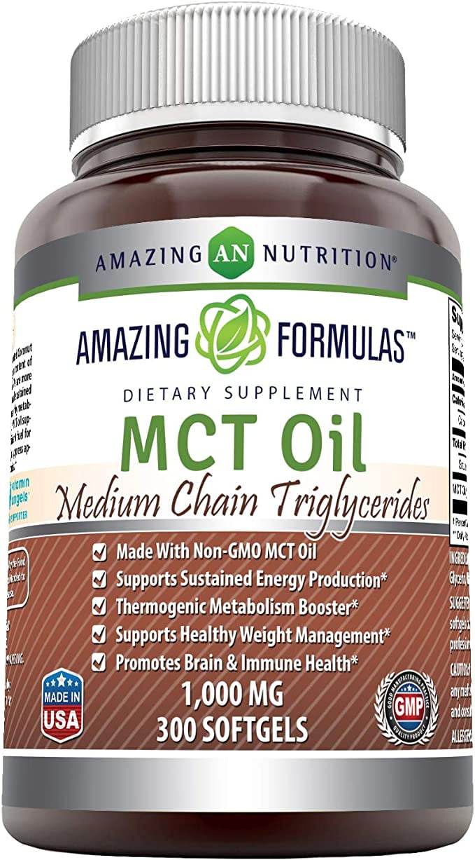 Amazing Formulas MCT (Medium Chain Triglycerides) Oil 1000 Mg, Softgels