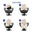 thumbnail image 4 of Cartoon Office Chair Slipcover, Happy Floral Forest Animals Deer Bunny Birds Insects And Squirrel, Protective Stretch Decorative Fabric Cover, Standard Size, Multi-Color, By Ambesonne, 4 of 5