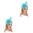 thumbnail image 2 of Minnieouse Tocado de boda con flores para el pelo, mano de obra fina, estilo Retro exquisito, adorno para el pelo de fiesta europea, Clip de malla Azul brillante 2piezas, 2 of 6
