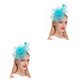 thumbnail image 2 of Minnieouse Tocado de boda con flores para el pelo, mano de obra fina, estilo Retro exquisito, adorno para el pelo de fiesta europea, Clip de malla Azul brillante 2piezas, 2 of 6