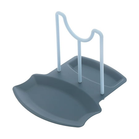 

KongLyle Pan Lid Holder Desktop Lid and Spoon Rest Shelf Pan Lid Stand Organizer Kitchen Tool(Blue)