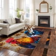 thumbnail image 3 of Farmhouse Rooster Area Rug 8x10 Washable Rug Non Slip Vintage Farm Chicken Sunflower Wooden Large Area Rug Soft Stainresistant Indoor Floor Carpet for Living Room Bedroom Home Office Dining Room, 3 of 8