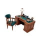 thumbnail image 1 of Juego de silla americana en miniatura a escala 1:12, adorno artesanal para casa de muñecas. silla y escritorio, 1 of 7