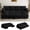 Black, variant on Rophefx Modular Sectional Sofa,Modern Chenille U-Shaped Sofa Couch with Pull Out Bed,Storage Seat,USB, Cup Holder,Side Pocket,Cloud Couch Bed for Living Room, Apartment,Black