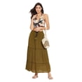 thumbnail image 2 of Women Solid Skirt Long Ruffle Layered Ladies Skirts for Summer with Elastic Waist Online, 2 of 7