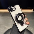 thumbnail image 6 of Magnetic Stand Case for iPhone 16e (2025), [Compatible with MagSafe] Shockproof Ring Holder Kickstand Soft Plating Case Camera Protector Thin Clear Soft Phone Cover for iPhone 16e 6.1, Black, 6 of 8