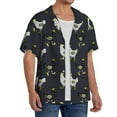 thumbnail image 2 of Goofa Cartoon Rooster Printed Men's Casual Short-sleeved Shirt,Lightweight Breathable Button-down,Summer Casual men's top,Versatile Fashion shirt-XX-Large, 2 of 7