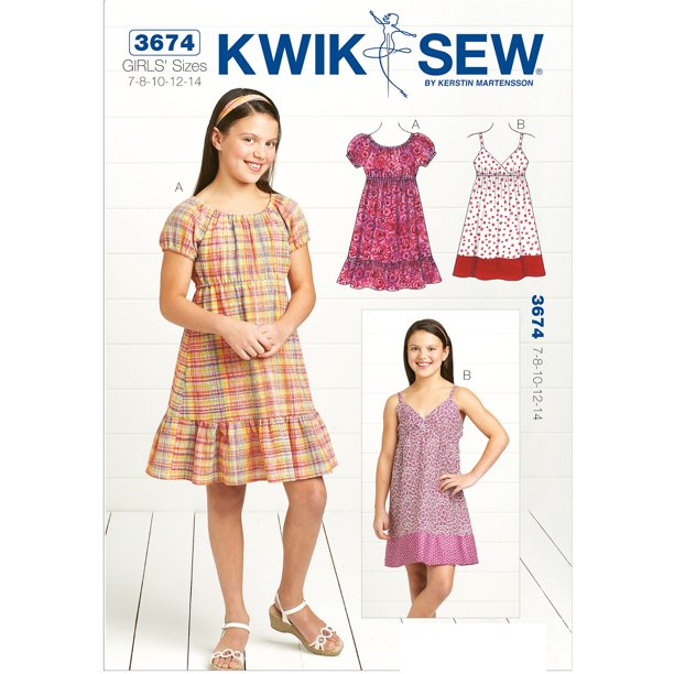 Kwik Sew Pattern Dresses, (7, 8, 10, 12, 14)