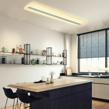 Modern 31.5"L Linear LED Flush Mount Ceiling Light 48W White