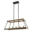 thumbnail image 2 of LNC Farmhouse 5-Light Black Rectangle Chandelier,LED Linear Wood Kitchen Island Light, 2 of 11