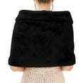 thumbnail image 4 of SUXIAN Women's Winter Shawl Elegant for Wedding Bride and Formal Occasions Black L, 4 of 7