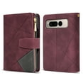 thumbnail image 2 of Compatible for Google Pixel Fold Zipper Wallet Case with [Credit Card Slots] [Zipper Pocket] Kickstand, Premium PU Leather Flip Cover with [Magnetic Clasp] Shockproof Case, Winered, 2 of 9