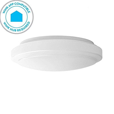 

12 in. White LED Smart Puff Light Wink Compatible Ceiling Fixture Damp Location Approved