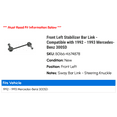 thumbnail image 2 of Front Left Stabilizer Bar Link - Compatible with 1992 - 1993 Mercedes-Benz 300SD, 2 of 2