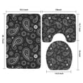 thumbnail image 3 of Black Paisley and Floral Pattern Bathroom Rugs Sets 3 Piece,Toilet Cover Set,Absorbent Non Slip Bathroom Mats Sets with U-Shaped Contour Rug Toilet Rug Set, 3 of 5