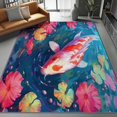 thumbnail image 3 of Area Rugs 7 X 8 ft Rug for Living Room Soft Non Slip Rug Low Pile Tradition Auspiciousness Aquatic Life Printed Area Rugs Bedroom Farmhouse Dining Room, Home Decor Indoor Red Blue, 3 of 7