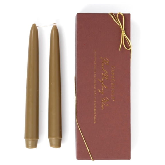 8” Real Bayberry Taper Candles - Hand Dipped, Pure Bayberry Wax, Traditional Holiday Candles (Boxed Pair), Gift Boxed with Bayberry Legend Card