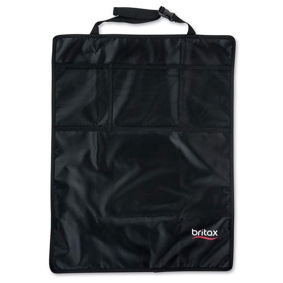 Britax Kick Mat Seat Protectors, 2-Pack | Water-Resistant Machine Washable Pocket Storage Organizer , Black