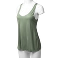 thumbnail image 5 of A2Y Women's Basic Solid Loose Fit Flowy Scoop Neck Racer Back Tank Top Military M, 5 of 6