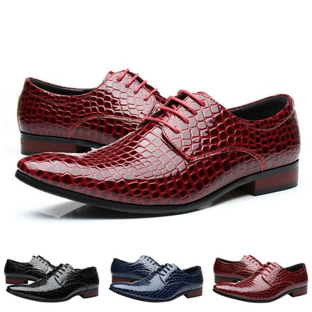 HaiMao Men s Dress Shoes Clearance Leather Oxfords Luxury formal Business Suit Shoes Red 11(47)