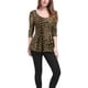thumbnail image 2 of INSPIRAR CHIC Blusas de Mujer de Manga Larga con Estampado y Cuello Redondo Peplum 2XL Marrón-Leopardo, 2 of 8