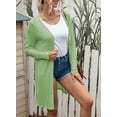 thumbnail image 5 of Chase Secret Women's Cardigan Open Front Snap Button Down Sheer Long Sleeve Loose Lightweight Belize Fall Tops, 5 of 6
