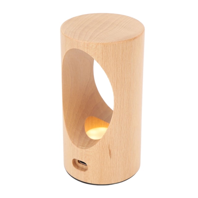 Luz Nocturna Recargable, Control Táctil Regulable, Iluminación Suave De Madera De Haya, Lámpara De Noche LED Compacta Para Dormitorio