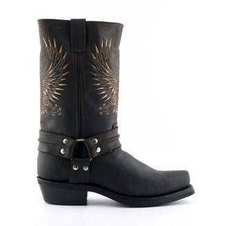 Grinders Mens Black Leather Cowboy Boots-Route 66 - Walmart.com display picture 1