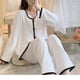 thumbnail image 1 of Pijamas de franela de otoño e invierno para mujer, manga larga, grueso, cálido, polar coral, conjunto de ropa para el hogar con forma de oso de galleta, 1 of 4
