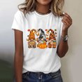 thumbnail image 2 of Women's Casual Pumpkin Print T Shirt Short Sleeve Crewneck Loose Fit Tee for Everyday, 2 of 6