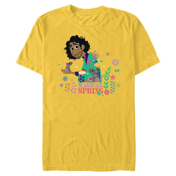 Disney Encanto Bruno Flowers & Plants Easter Magical Spring - Short Sleeve Blended T-Shirt for Adults - Customized-Yellow