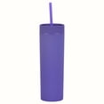 thumbnail image 2 of 1 Cup, 1 Straw Clearance! 16Oz Tumbler With Lid and Plastic Water Coffee Tumbler Cup Water Bottle Slim Double Wall Reusable Plastic Tumbler Cups Travel Mug Coffee Cup 450Ml Glass&Bottle, 2 of 4