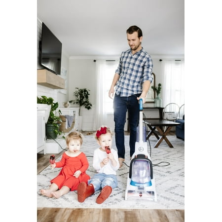 Hoover - PowerDash Corded Upright Deep Cleaner - White/Blue