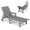 Grey, variant on FOOWIN HDPE Patio Chaise Lounge Chairs Set of 2, Pool Lounge Chairs with 5-Position Adjustable Backrest, Wheels & Cup Holder, Black