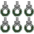 thumbnail image 2 of 6PC Christmas Kitchen Cabinet Wreaths with Plaid Bow Ribbon Hanging for Cabinet Doors Decorative Kitchen Window Outdoor Indoor Holiday Decor, 2 of 8