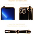 thumbnail image 2 of Niorcase For Iphone 14 Pro Max With Retractable Wrist Strap And Support Handle, Soft Silicone Cover With Heart Pattern For Girls And Women Shockproof, 2 of 5
