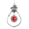 Music is Love Circle Snowman Holiday Ornament