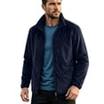 thumbnail image 5 of Men's Jacket Winter Sherpa Lined Warm Thick Trucker Cargo Coat with Pockets Navy S, 5 of 9