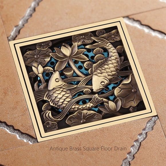 Floor Drain, Bathroom Shower Drain, Brass Floor Drain Antique Brass Washroom Floor Drain For Washroom Clean Accessories