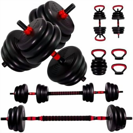 Adjustable Dumbbells Set - 20lbs/30lbs/70lbs/90lbs Multi-Functional Fitness Set, Kettlebell & Barbell Patterns, Beginner Dumbbell Fitness
