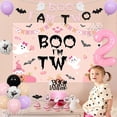 thumbnail image 3 of Halloween 2nd Birthday Decorations for Girl Pink Purple Boo I'm Two Backdrop Banner Happy Boo Day Decor Little Balloon Cake Topper Two Spooky Party Decor, 3 of 6