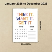 2026 Wall Calendar, Small 2026 Spiral Monthly Flip Calendar with Hanging Hook for Office School Home Classroom