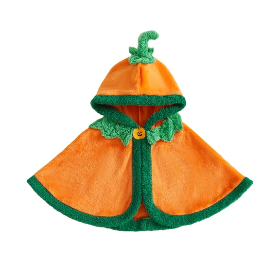 RUINIXCW Toddler Baby Girl Boy Halloween Pumpkin Costume Kids Infant Baby Fall Winter Poncho Plush Pumpkin Cloak Fancy Party Cape Funny Cosplay Outfit